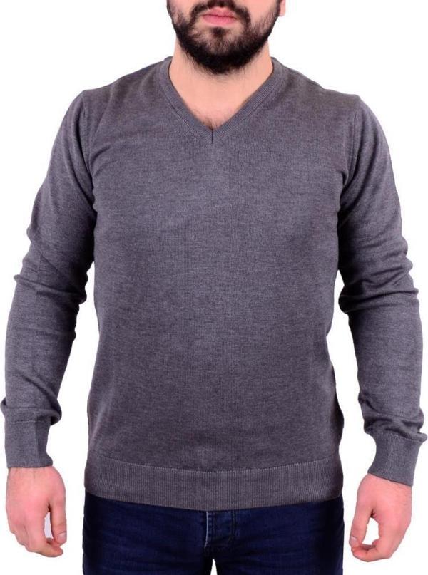 Twister 3622 Gri Melanj V Yaka Erkek Kazak - Image 1