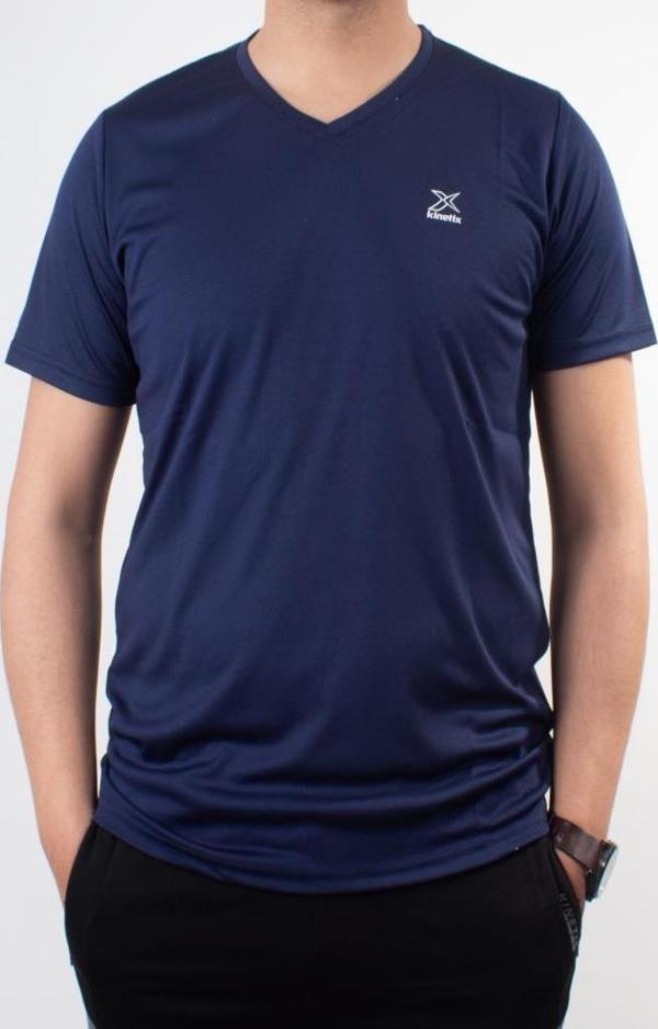 Kinetix SN-222 Neck Lacivert Günlük Erkek V Yaka Tişört - Image 1