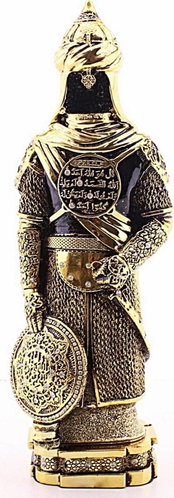 Polyester Üzerine Metal Kaplama Biblo Zırhlı Cevşen Ayetli Asker Gold Biblo 3 Boyutlu Büyük Boy 32Cm - Image 1