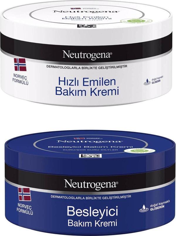 Neutrogena Hızlı Emilen Bakım Kremi 200 ml + Besleyici Bakım Kremi 200 ml - Image 1