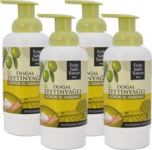 Eyüp Sabri Tuncer Köpük Sabun 500 ml Zeytinyağlı x 4 Adet - Image 1