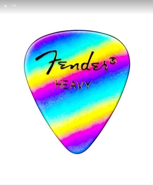 Fender 351 Shape Graphic Picks Rainbow Heavy 1 Adet Pena - Image 1