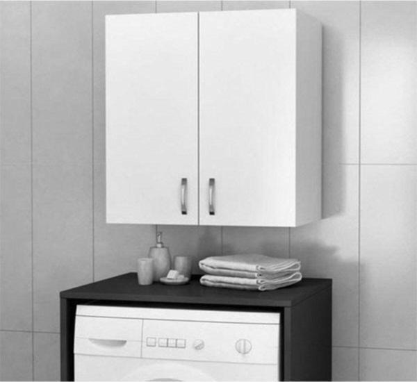 Yaman Dekorasyon Makine Üstü Dolap, Banyo Dolabı, Çamaşır Dolabı, Havlu Dolabı - Beyaz - Image 1