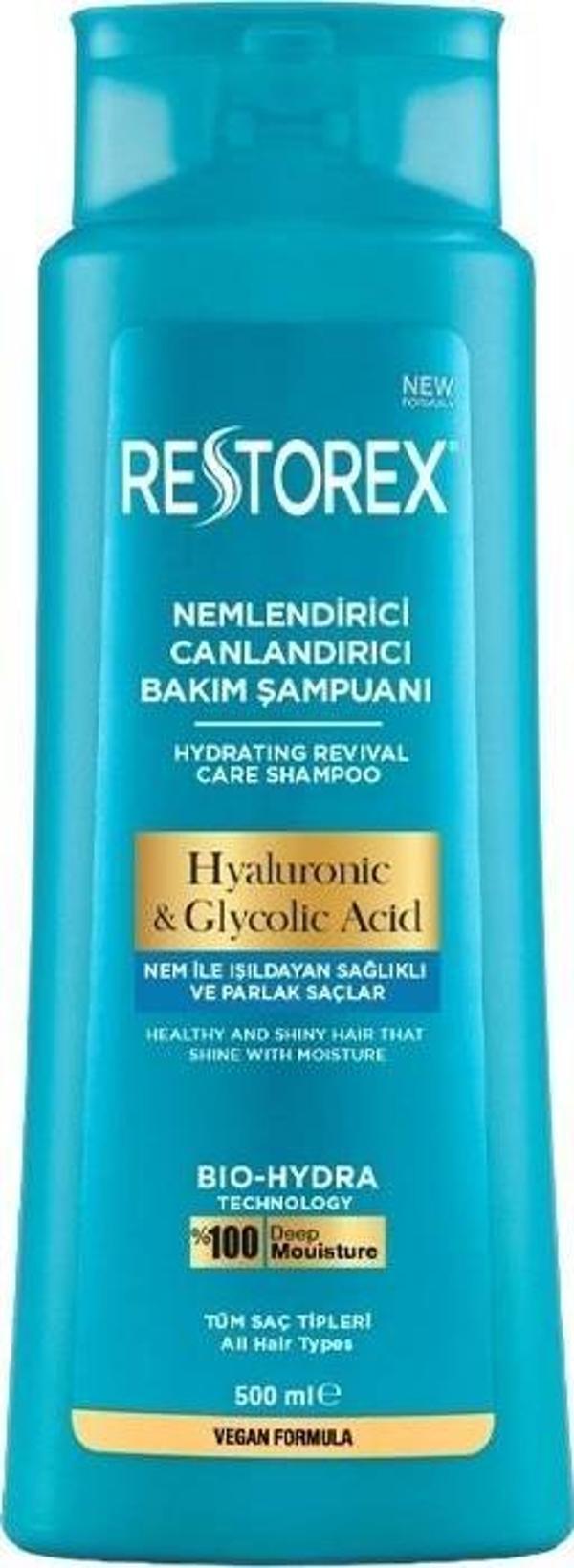 Restorex Şampuan Hyaluronic Glycolic Acid Tüm Saç Tipleri 500 Ml - Image 1