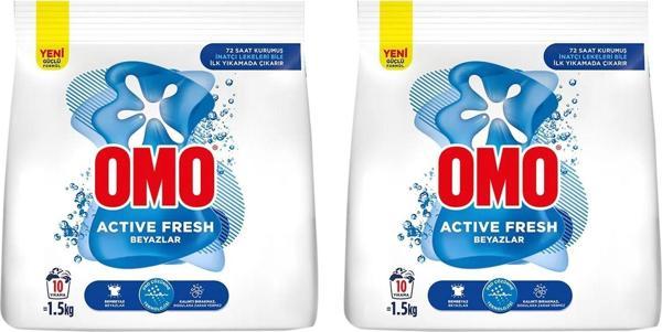 Omo Active Fresh Beyazlar Toz Deterjanı 1.5 Kg x 2 Adet - Image 1