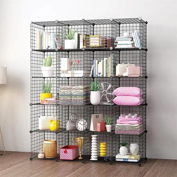 20'li Tel Küp Çok Amaçlı Organizer Raf Siyah 33cm - Image 1