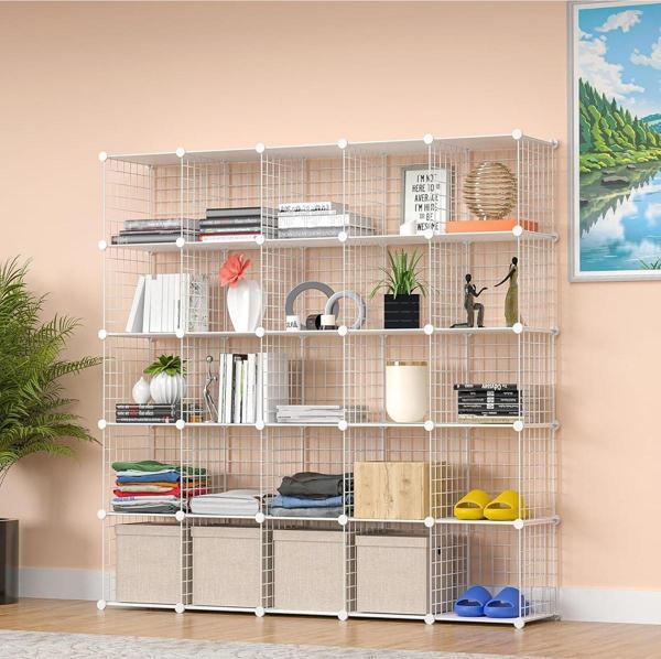 25'li Tel Küp Çok Amaçlı Organizer Raf Beyaz 33cm - Image 1