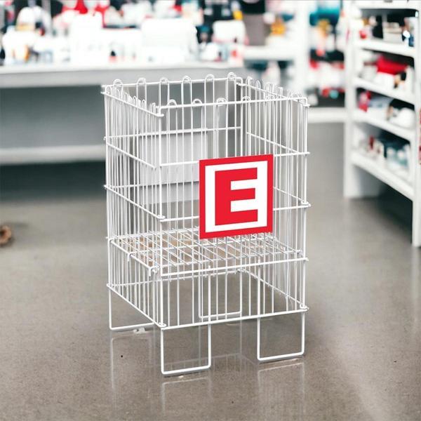 ECZANE 40X40 KATLANIR TEL HAVUZ SEPET BEYAZ - Image 1