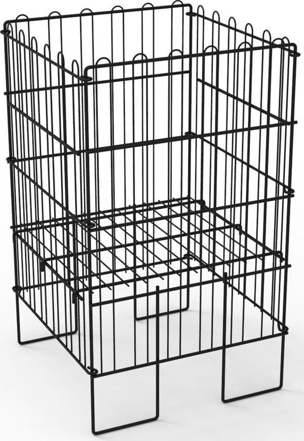 Ergonomik Tasarım 40x40 Katlanır Tel Havuz Sepeti Siyah – Market, Avm, ve Bakkal İçin İdeal Ürün Teşhir Standı – 3 Kadem - Image 1