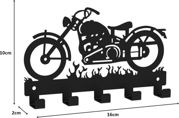 MOTOSİKLET TEMALI METAL ANAHTARLIK SİYAH - Image 1