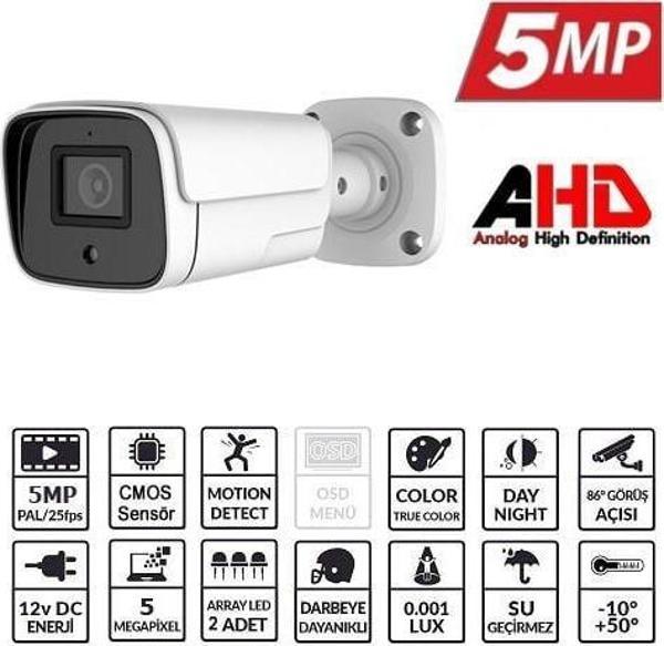 EZCOOL EZ-4040HD 5MP 3.6MM LENS AHD BULLET KAMERA - Image 1