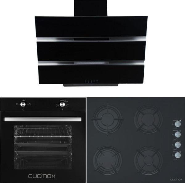 Cucinox Siyah Ankastre Set ( F 18 Siyah D 60 cm Davlumbaz- GLS 640 60 cm Ankastre Ocak-MFA 605 Ankastre Fırın) - Image 1