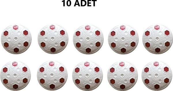 10 Adet Yuvarlak Mercekli Yol Butonu Beyaz Renk  - Image 1