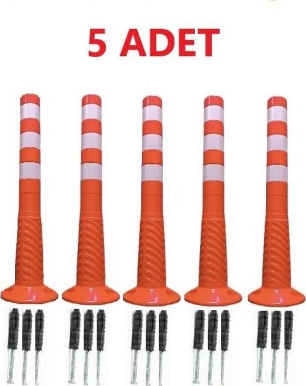 5 Adet Kırmızı Renk Otopark Düzenleyici 75 Cm Eco Delinatör - Image 1