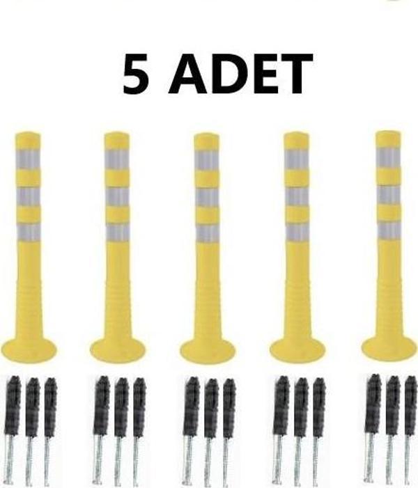 5 Adet Sarı Renk Otopark Düzenleyici 75 Cm Eco Delinatör - Image 1