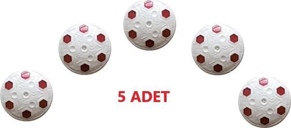 5 Adet Yuvarlak Mercekli Yol Butonu Beyaz Renk  - Image 1