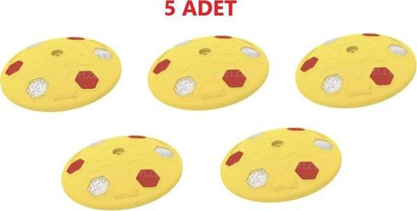 5 Adet Yuvarlak Mercekli Yol Butonu Sarı Renk  - Image 1