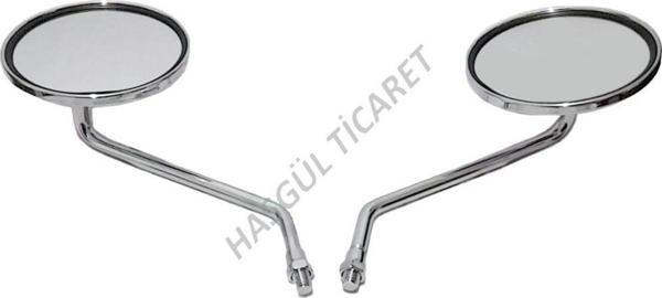 Hsgl Motorsiklet Cg Yuvarlak Krom Renk 8 mm Ayna Sağ Sol Takım - Image 1