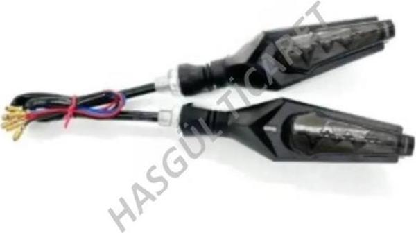 Hsgl Motorsiklet Led Yıldırım Sarı Sinyal  Model Kayar aks 08 05 İkili su gecirmez  - Image 1