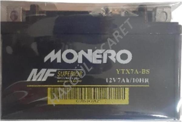 Hsgl Motorsiklet Scooter 12V7Ah YTX7A-BS Yatık Model Akü Monero 50033 - Image 1