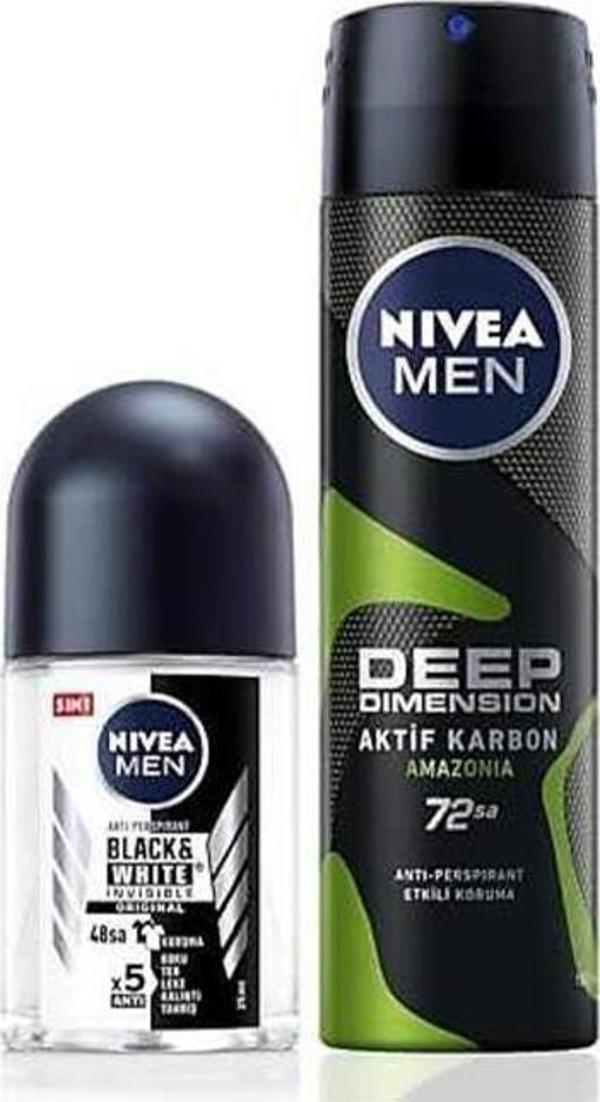 Nivea Men Deep Dimension Deodorant Spray 150 ml + 25 ml Roll On Set - Image 1