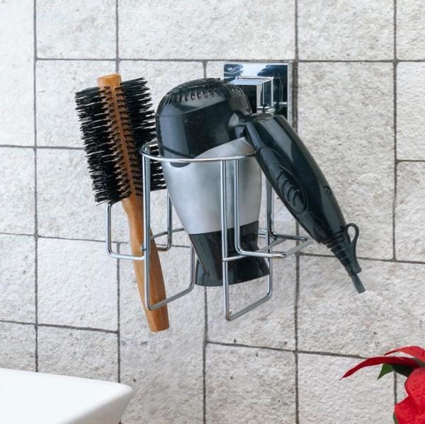Geseus Yapışkanlı Fön Makinesi Askısı Krom EF262 - Image 1