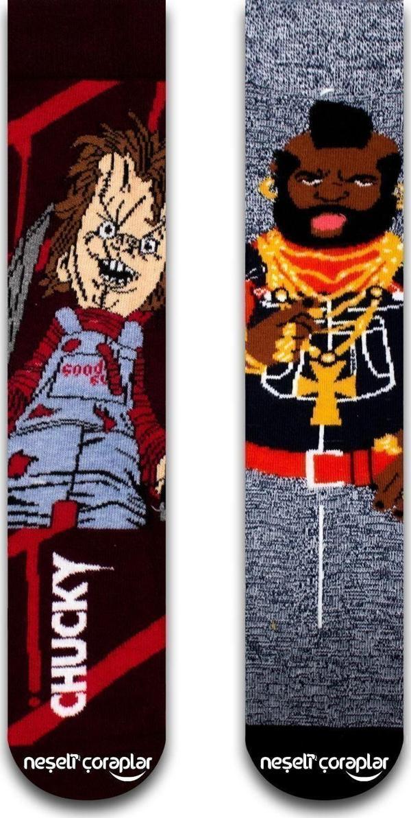 Neşeli Çoraplar 2'Li Chucky Baracus Renkli Çorap Set - Image 1