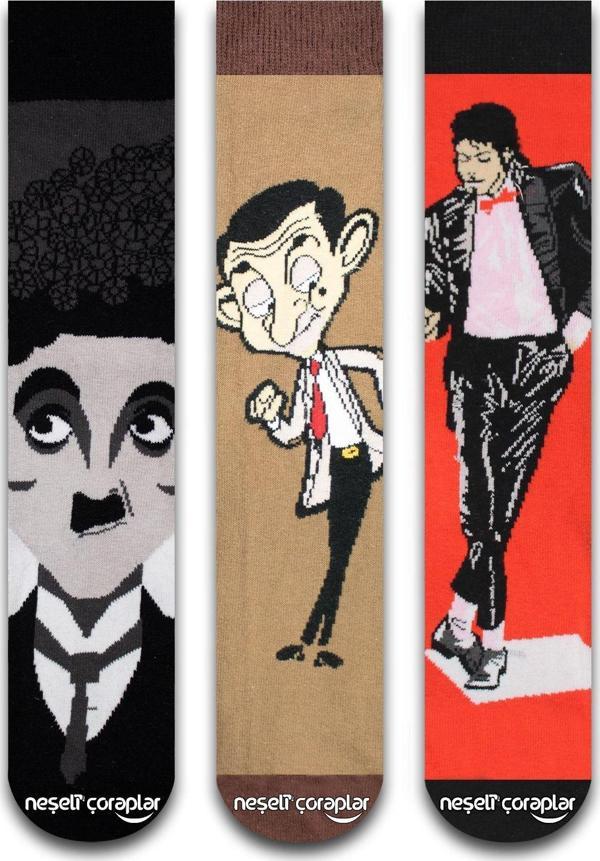 Neşeli Çoraplar 3'Lü Iconlar Renkli Çorap Set - Image 1