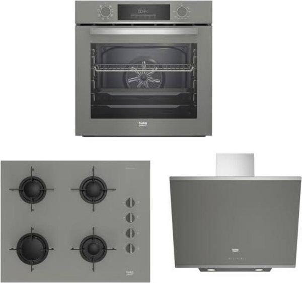 BEKO BFC 430 G BOCD T 6510 EG BDE 6062 G Manhattan Gri Buhar Destekli 3’lü Ankastre Set  Fırın + Ocak + Davlumbaz - Image 1