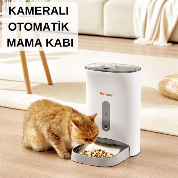 Heiman Wifi Kameralı Ve Ses Kontrollü Akıllı Mama Yem Kabı - Smart Pet Feeder - App Kontrol - Image 1