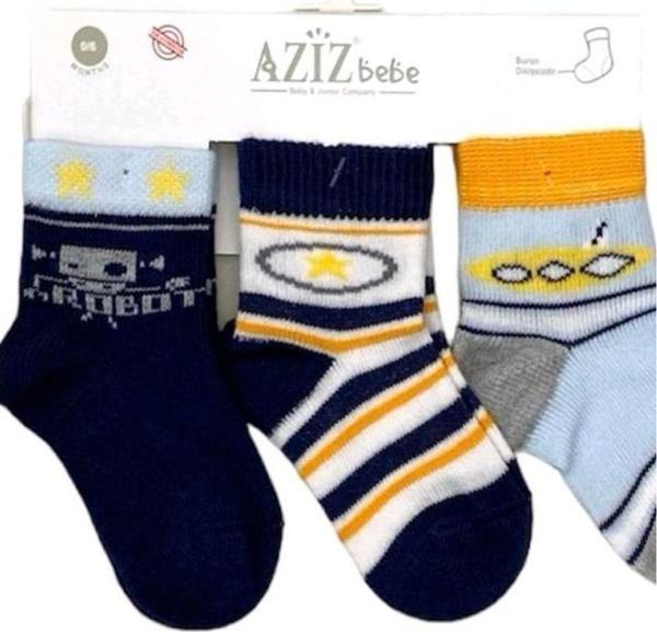 Aziz Bebe Üçlü Erkek Bebek Çorabı - Image 1