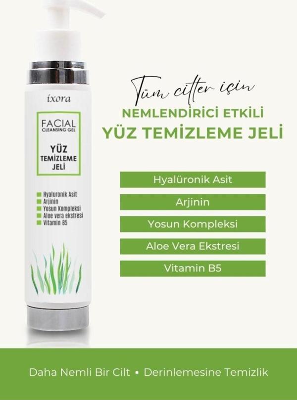 İxora Hyalüronik Asit, Aloe Vera Ve Yosun Kompleksi Içerikli Nemlendirici Yüz Temizleme Jeli 200 Ml - Image 1