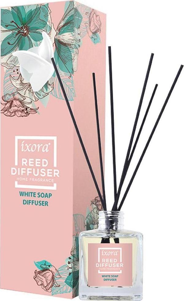 İxora Bambu Çubuklu Oda Kokusu Beyaz Sabun Diffuser 120 Ml - Image 1