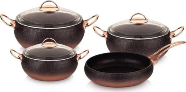 OMS O.M.S Collection 7 Parça Granit Küre Model Tencere Seti (Bakır) - Image 1