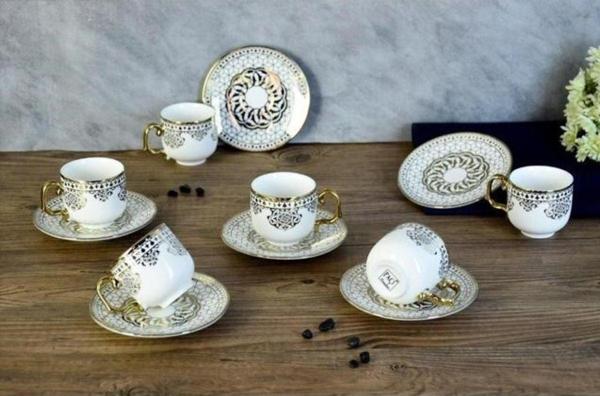 Paçi Nisa Yaldızlı Kahve Fincanı Por-101396 - Image 1