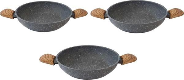 Leydi Marble Natura Granit Sahan Yumurta Tavası 18 Cm - 20 Cm - 22 Cm Set - Image 1