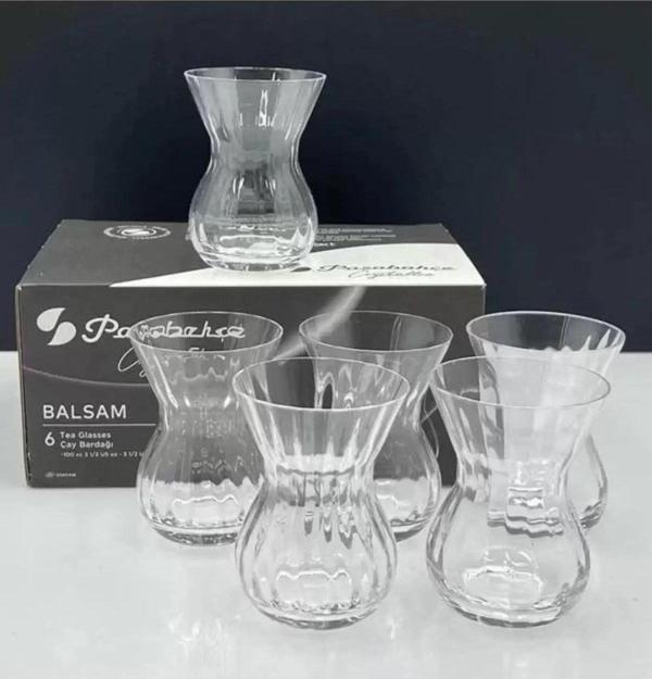 Paşabahçe 12552 Cyrstallin Balsam El Yapımı Kesme Ağızlı Çay Bardağı 100 Cc 6 Adet - Image 1