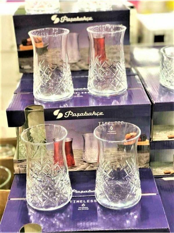 Paşabahçe 12'Li Timeless Çay Bardağı Kristal Kesme Bardak Sadece Bardak - Image 1