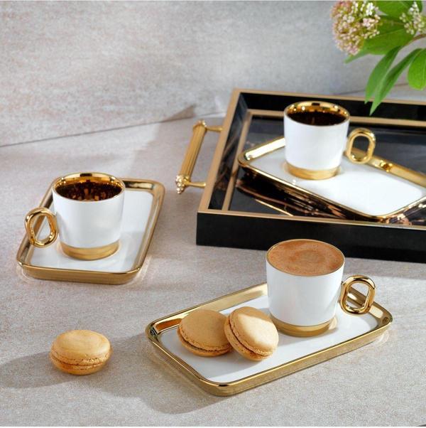 Schafer Goldie 6 Kişilik Kahve Fincan Seti 12 Parça-Beyaz04 - Image 1