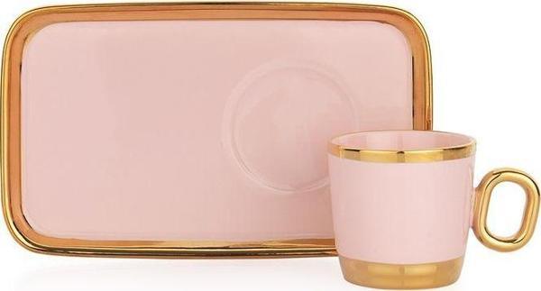 Schafer Goldie 6 Kişilik Kahve Fincan Seti 12 Parça-Pembe04 - Image 1
