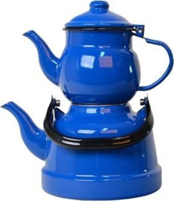 Ebru Metal Büyük Boy Emaye Çaydanlık Takımı 1,5/3,3 Lt - Image 1