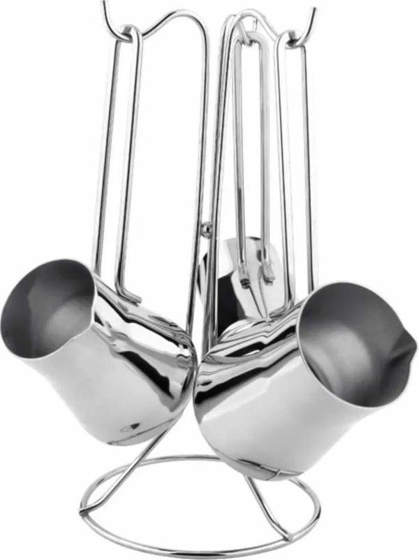 Ergençler Gülsan Truva 4 Parça Çelik Metal Saplı Cezve Seti - Image 1