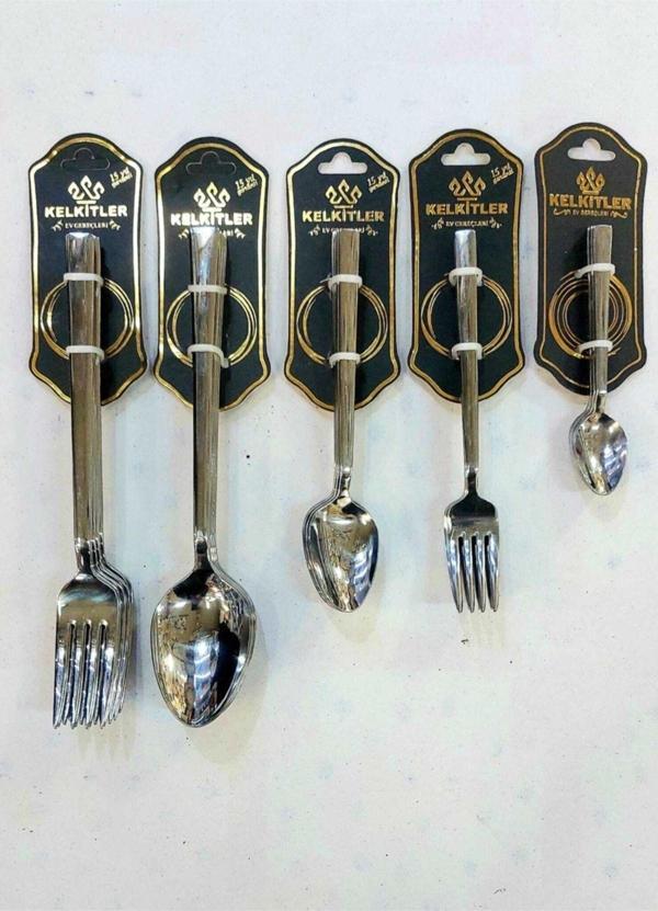 Ergençler Kelkitler Çelik 12 Kişilik 60 Parça Çatal Kaşık Takımı - Image 1