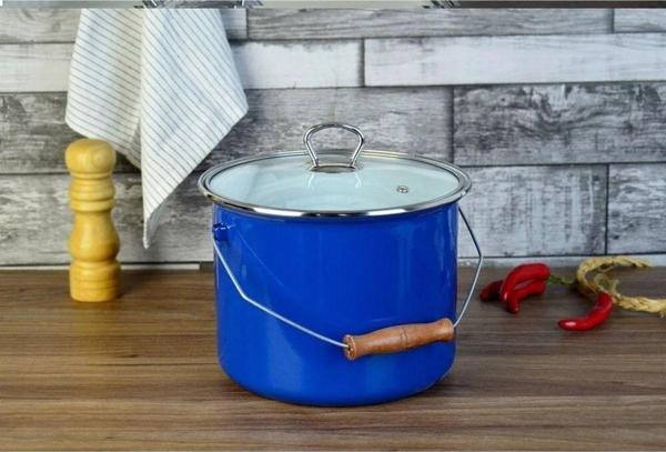 Ergençler Paçi 20Cm Mavi 5.25 Lt Emaye Bakraç Yoğurt Tenceresi - Image 1