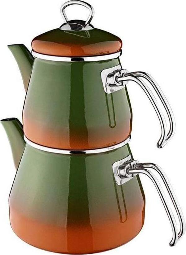 Ergençler Taşev Robinho Gölgeli Emaye Çaydanlık Takımı - Image 1