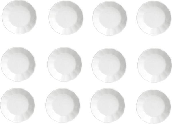 Porland Porselen Sade Beyaz Çay Tabağı 12Cm 12'Li Geniş Taban - Image 1