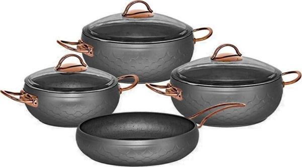 OMS Collection Espela Granit Tencere Takımı 7 Parça Antrasit - Image 1