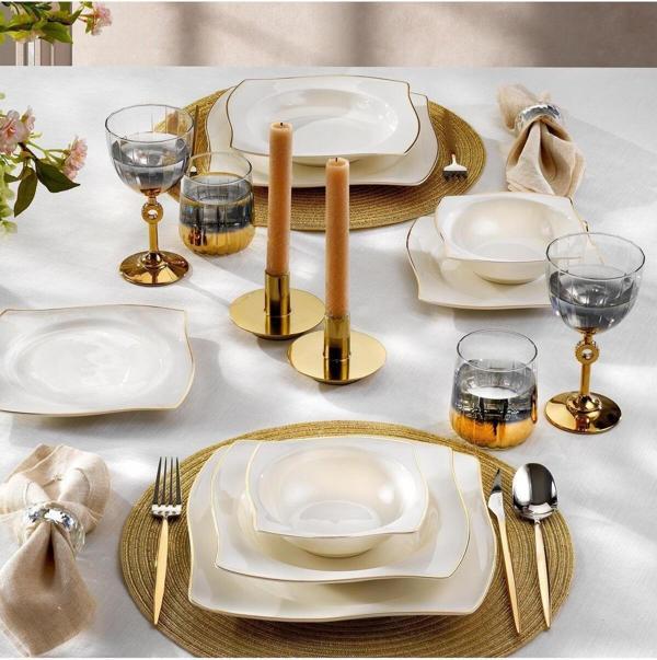 Schafer Bety Yemek Takımı 48 Parça - Gold - Image 1