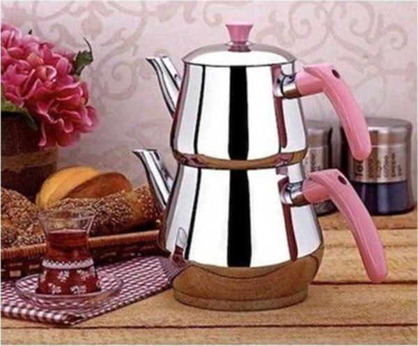 Viola Pembe Pramit Aile Boy Çaydanlık - Image 1