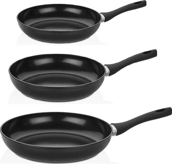 gülsan Ceraflon 3 Boy Kapaksız İndüksiyon Uyumlu Tava Seti  26-28-30Cm-Siyah - Image 1